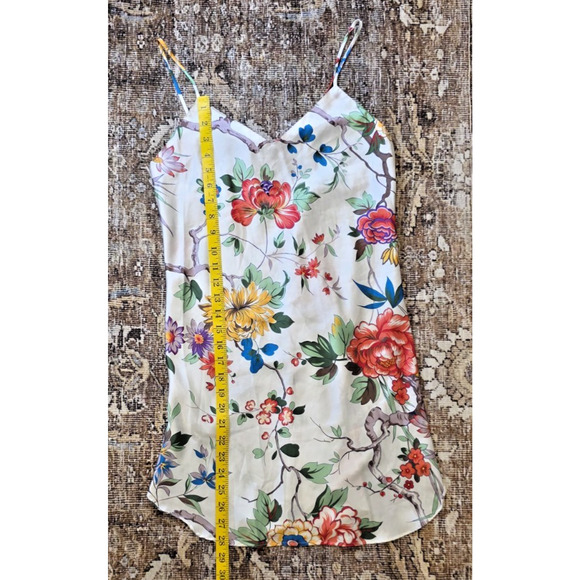 Natori White Floral Satin Robe & Slip Dress Set Women’s Small 2-Piece Lounge - Picture 7 of 11